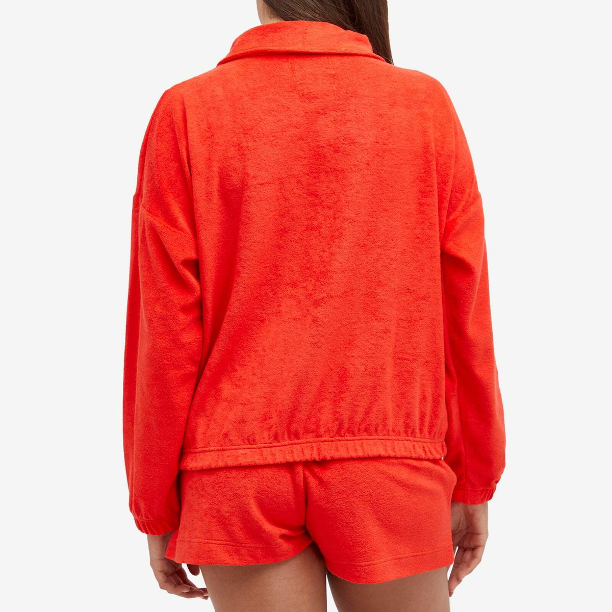 Howlin by Morrison Women's Howlin' Half Zip Towelling Safe Space Sweatshirt in Red Fire