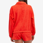 Howlin by Morrison Women's Howlin' Half Zip Towelling Safe Space Sweatshirt in Red Fire