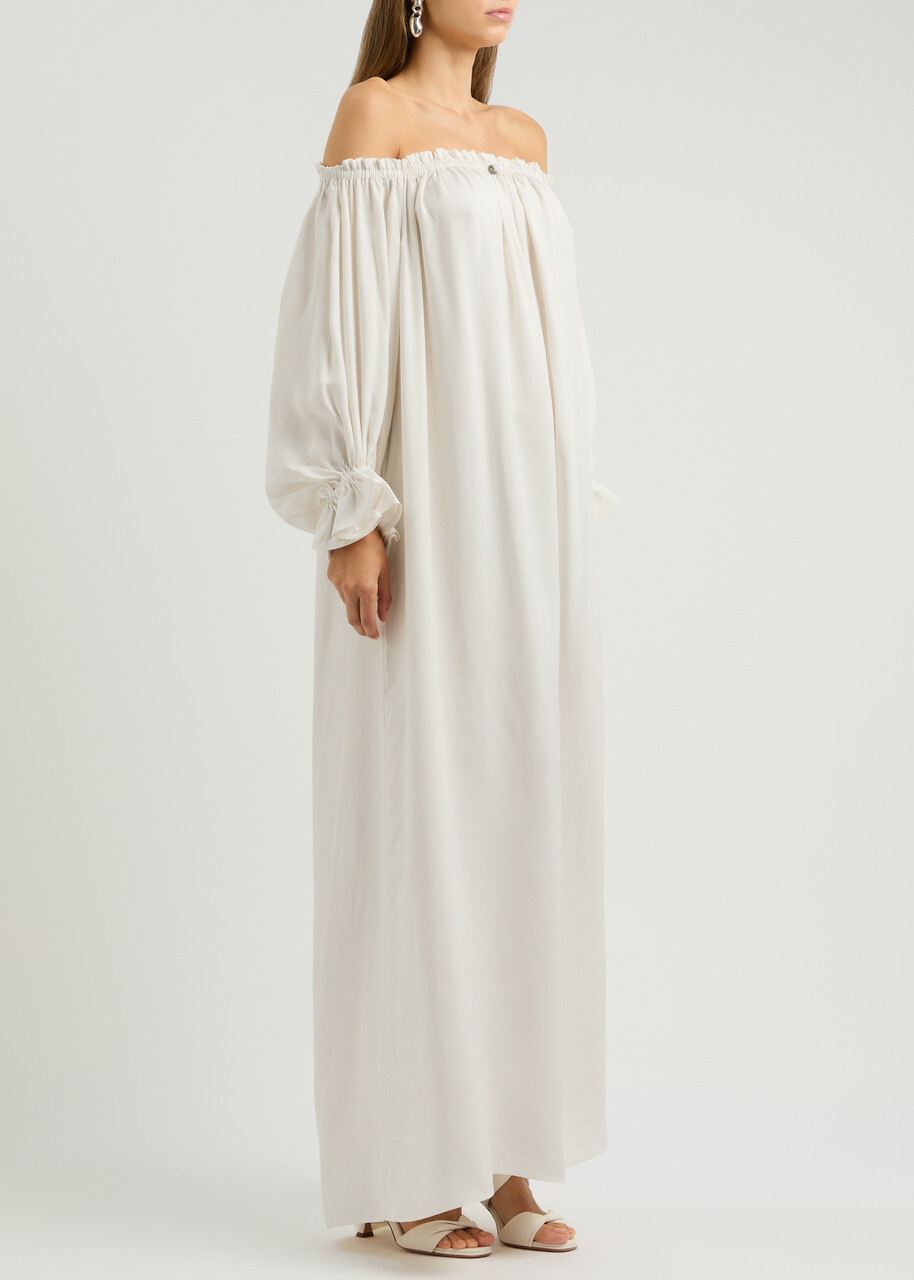 Sleeper Zephir Off-the-shoulder Maxi Dress White