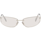 Miu Miu Eyewear Silver Rimless Metal Oval Sunglasses