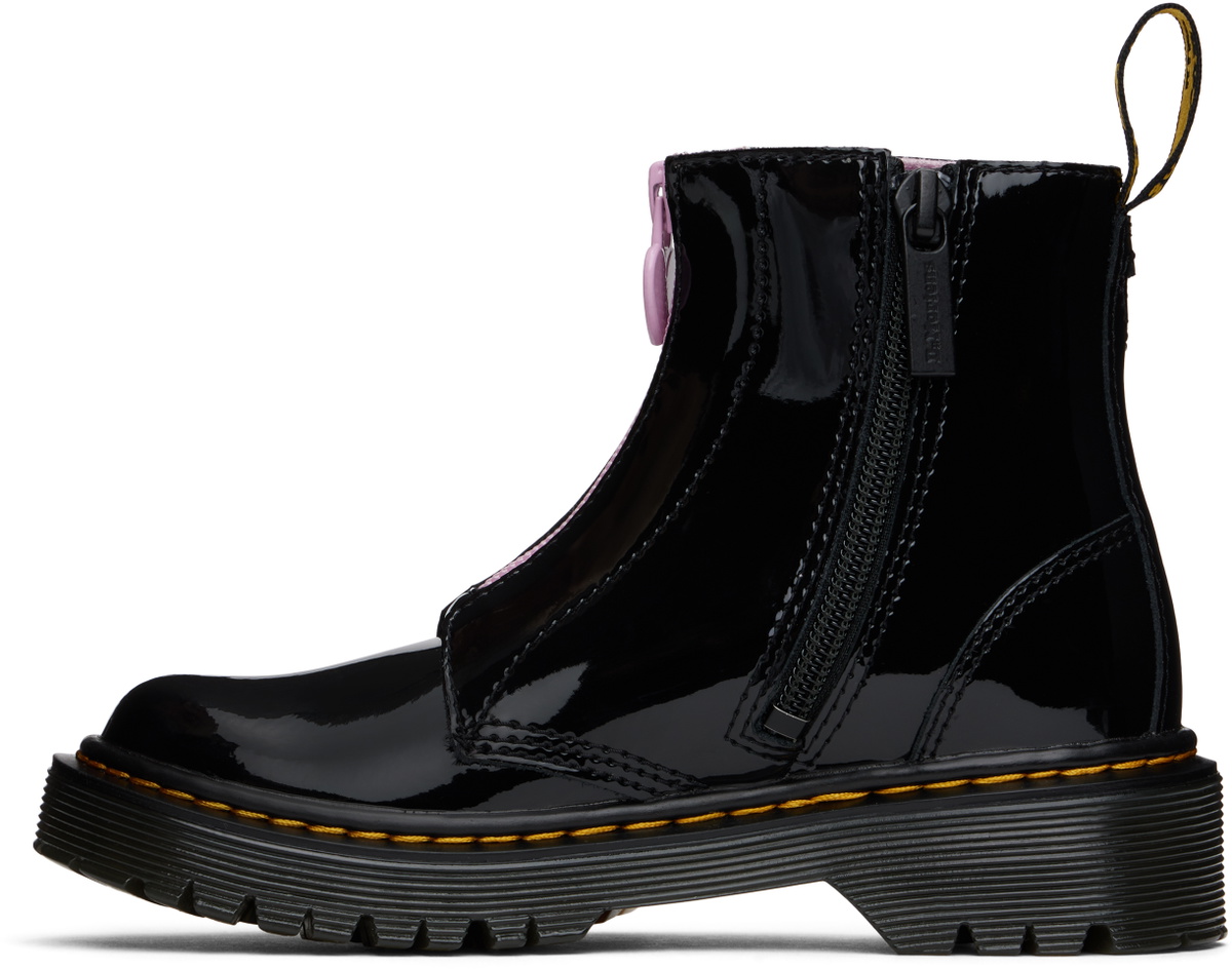 Dr. Martens Big Kids Black Bex Heart Zip Boots