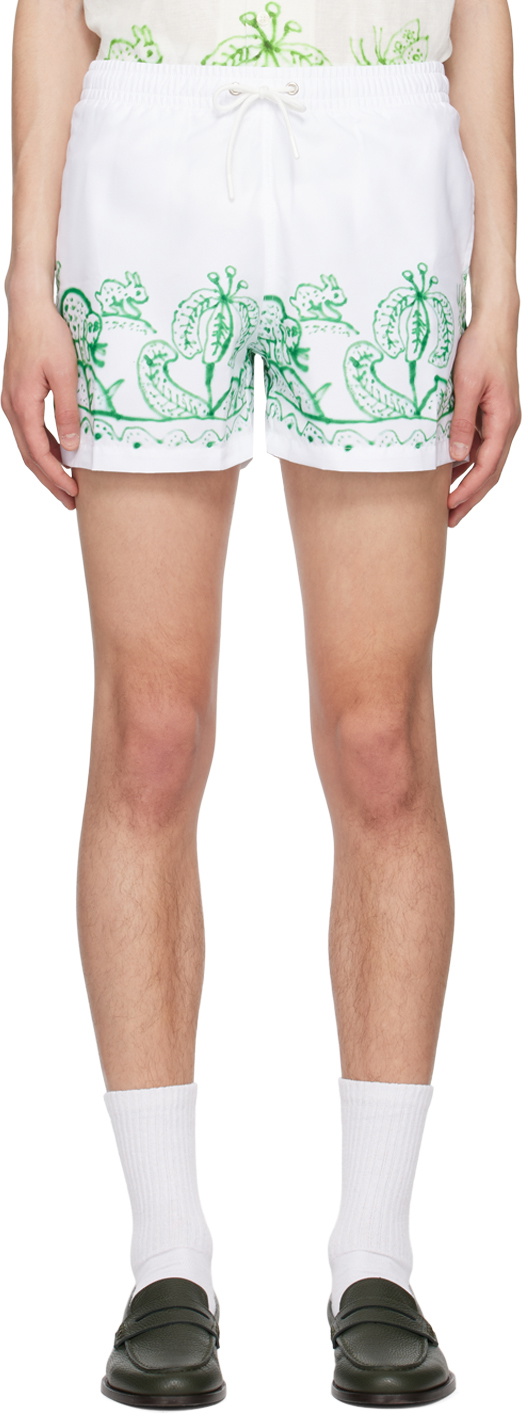 Carne Bollente White Spray On Me Swim Shorts