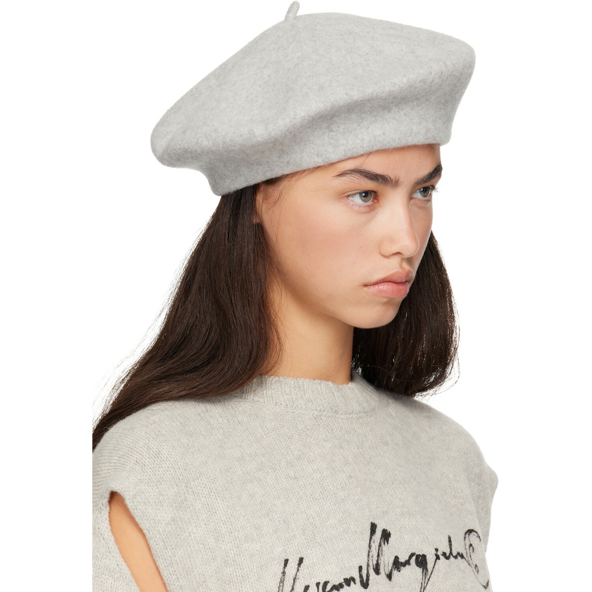 Maison Margiela Gray 4-Stitch Wool Beret