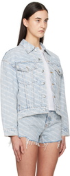 Alexander Wang Blue Falling Back Logo Denim Jacket