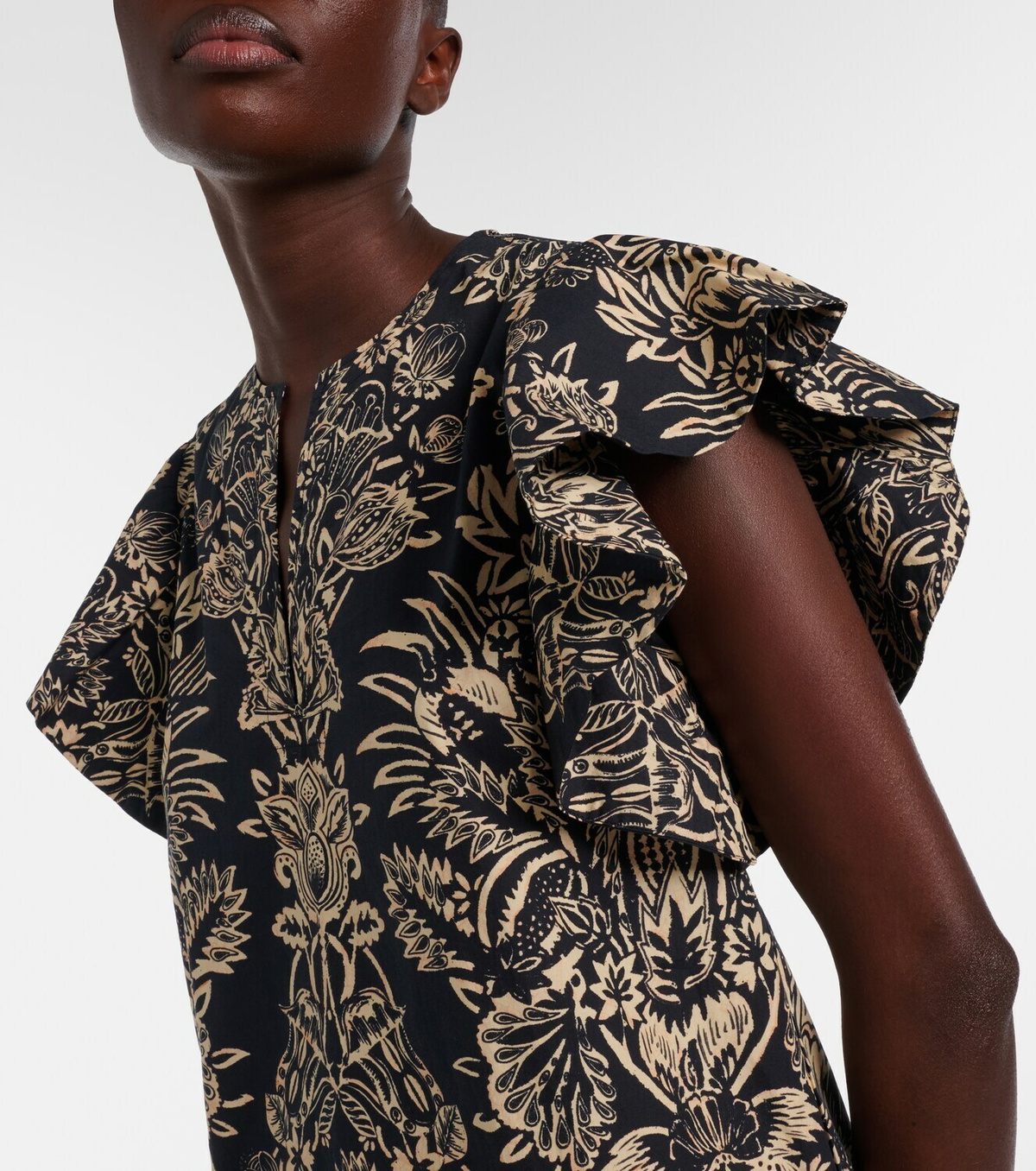 Ulla Johnson Severine printed cotton poplin top