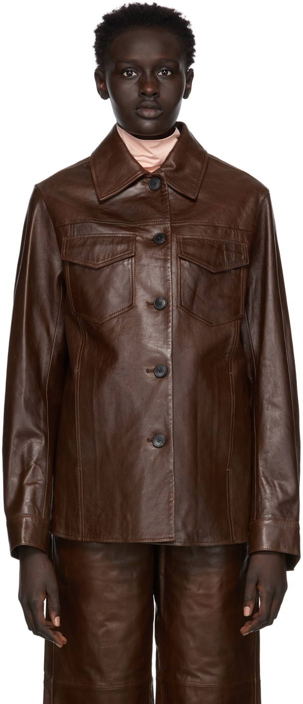 Dries Van Noten Brown Leather Jacket Dries Van Noten