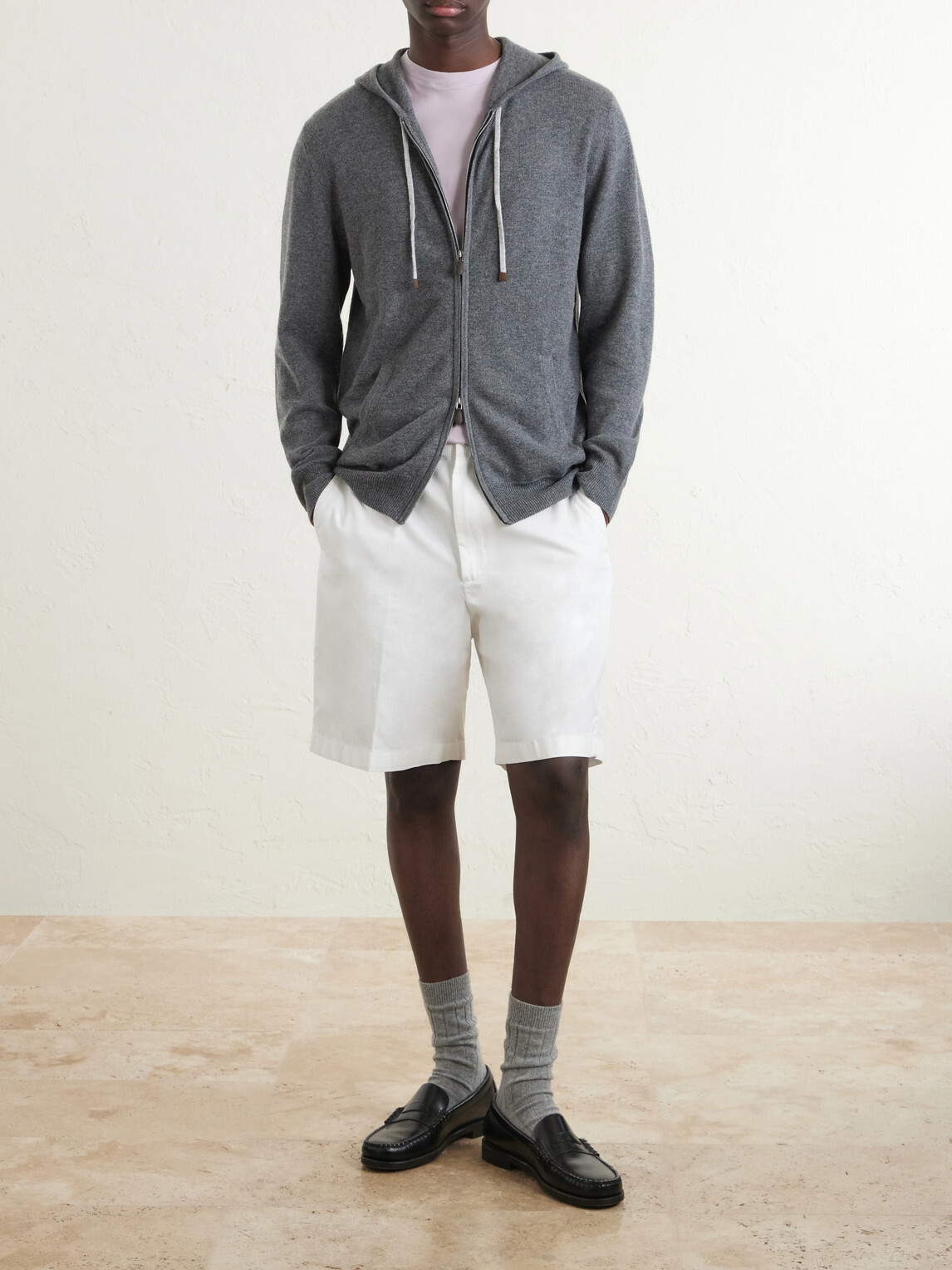 N.PEAL - Ladbroke Organic Cashmere Hoodie - Gray