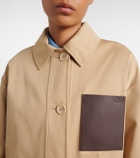 Loewe Leather-trimmed cotton jacket