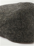 Anderson & Sheppard - Herringbone Wool-Tweed Flat Cap - Gray
