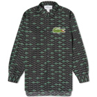 Comme des Garçons SHIRT Men's x Lacoste Multi Croc Shirt in Black