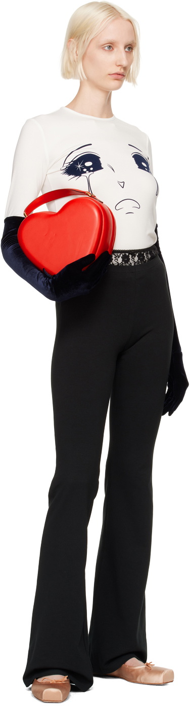 Pushbutton White Velvet Glove Crying Girl Long Sleeve T-Shirt