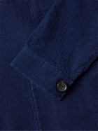 Oliver Spencer - Finsbury Slim-Fit Unstructured Cotton-Seersucker Blazer - Blue