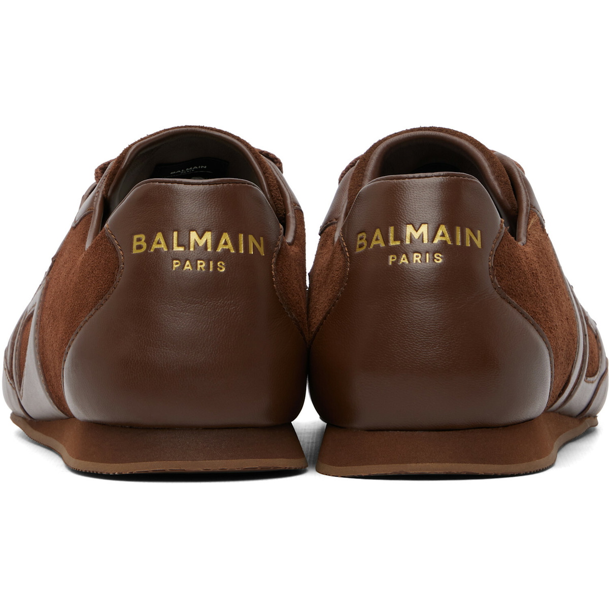 BALMAIN Brown Calfskin Sneakers