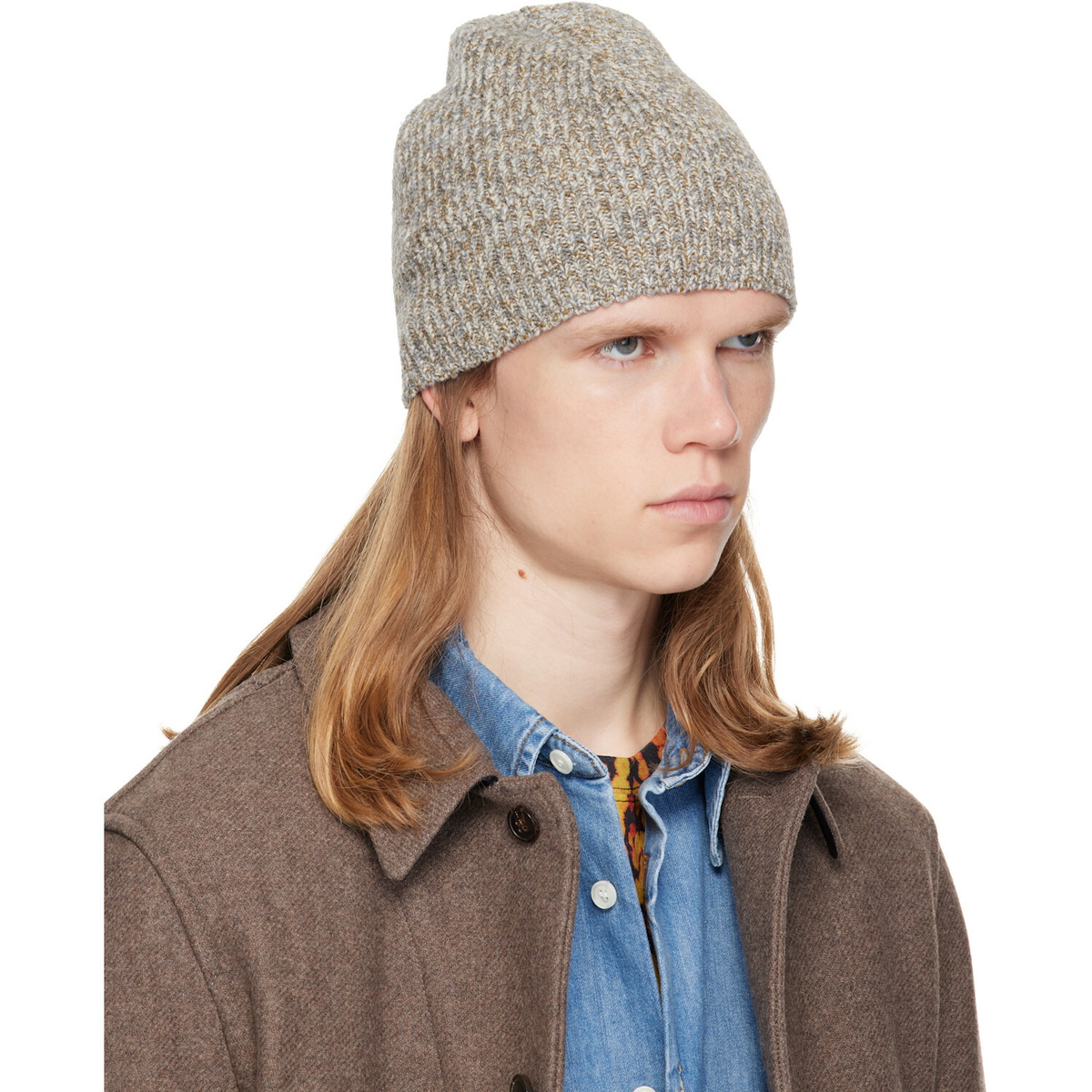 Dries Van Noten Gray Floral Beanie