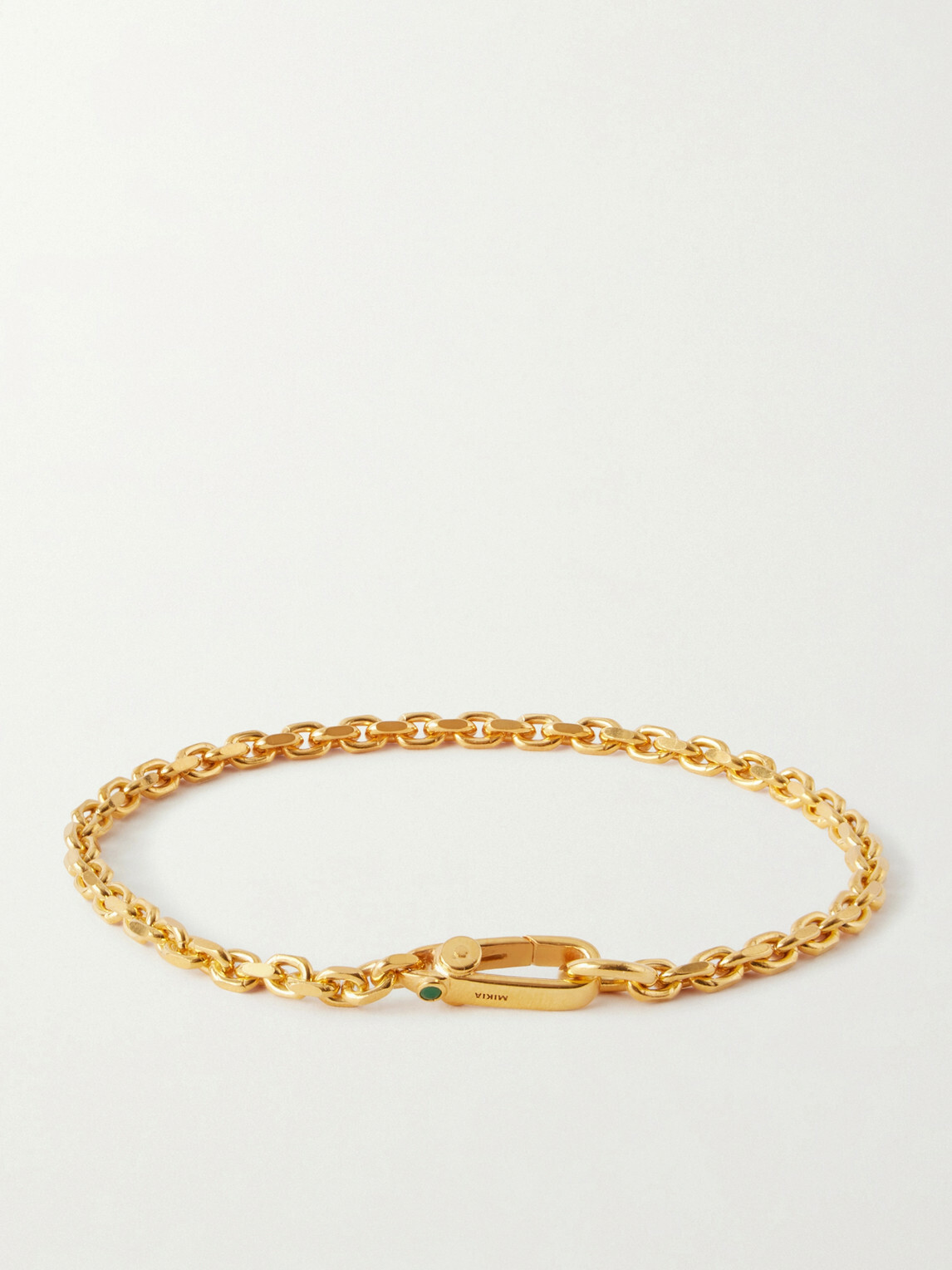 Mikia - Gold-Plated Sterling Silver Emerald Chain Bracelet - Gold