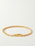 Mikia - Gold-Plated Sterling Silver Emerald Chain Bracelet - Gold