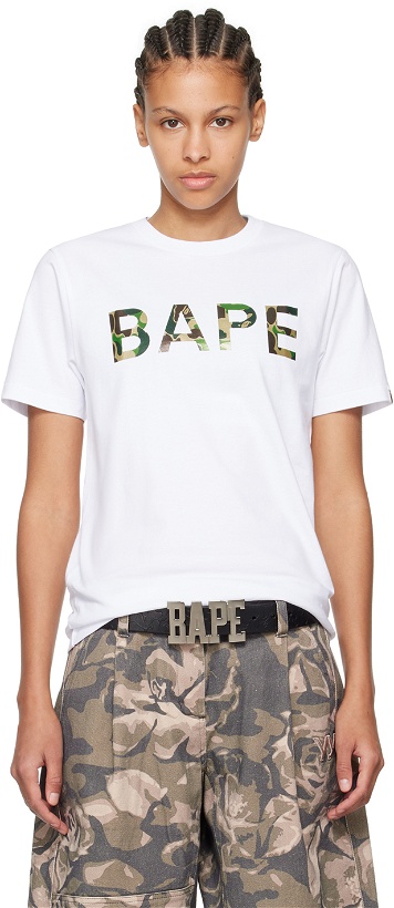 Photo: BAPE White ABC Camo Glitter T-Shirt
