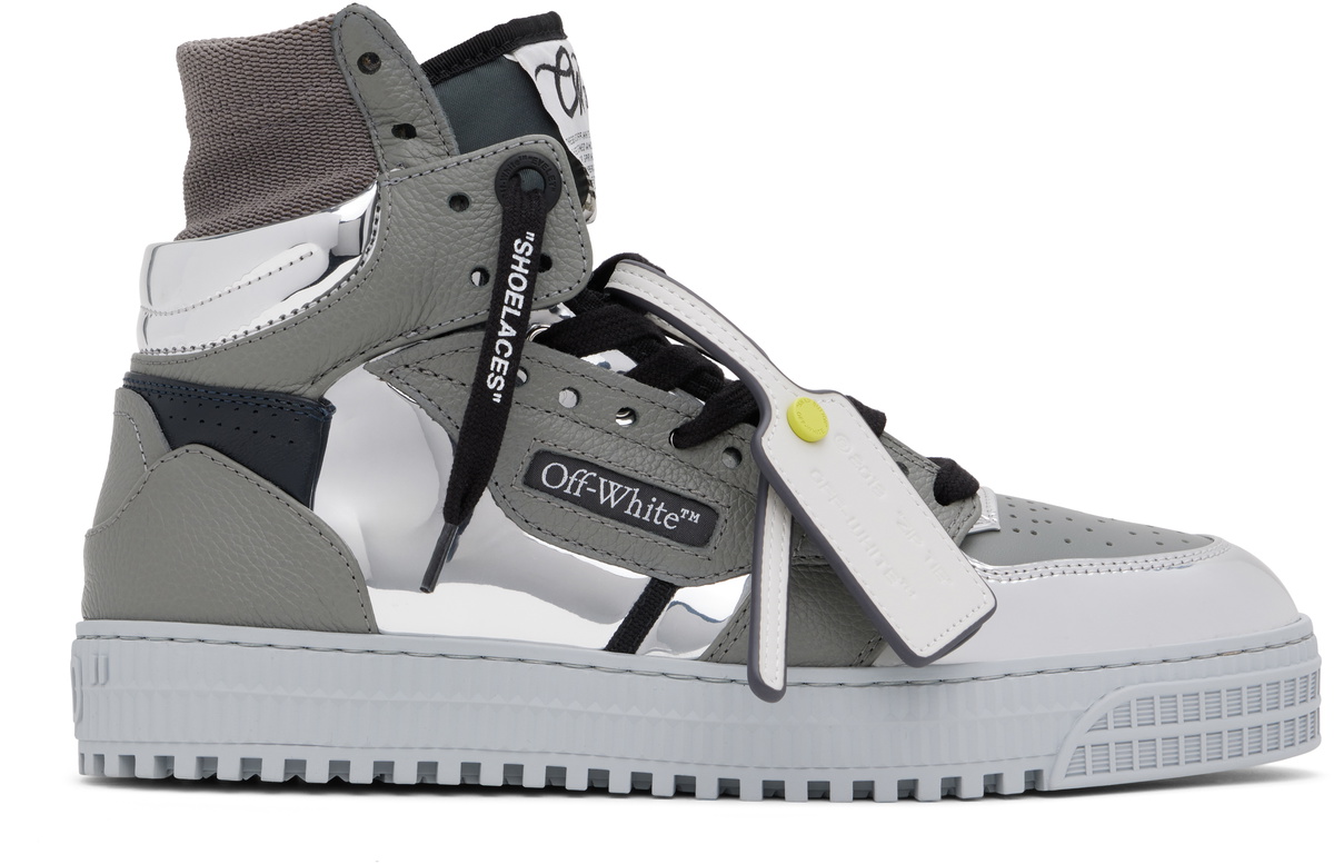 Off-White Gray 3.0 Off Court Mirror Leather Sneakers Off-White