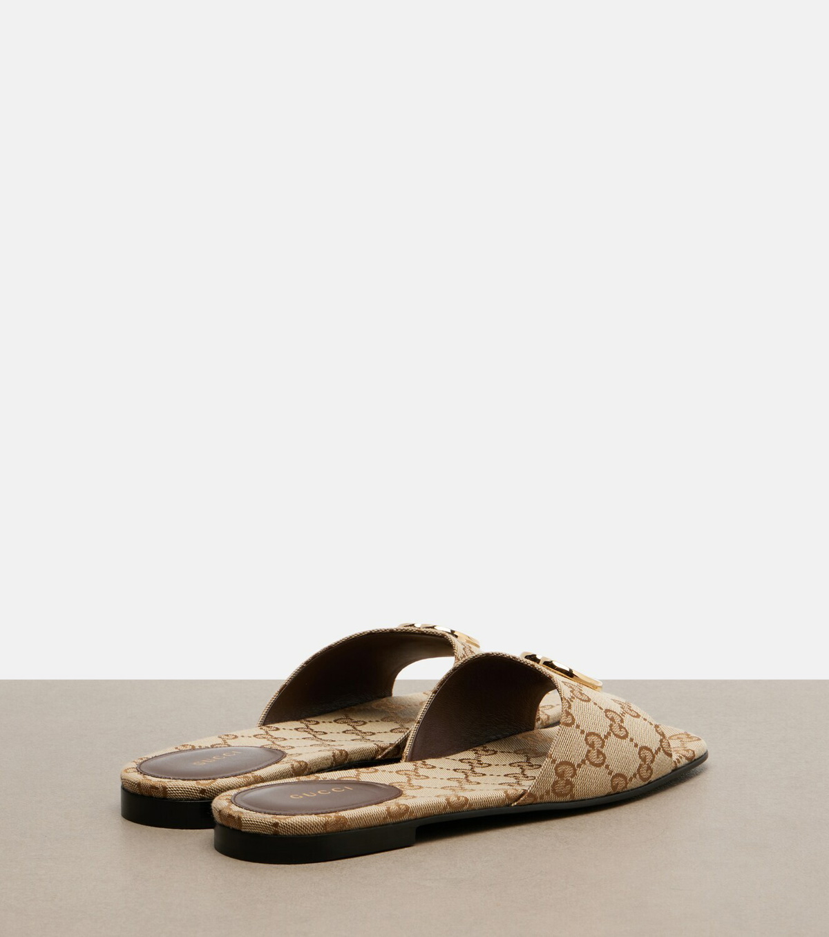 Gucci Double G GG Canvas slides