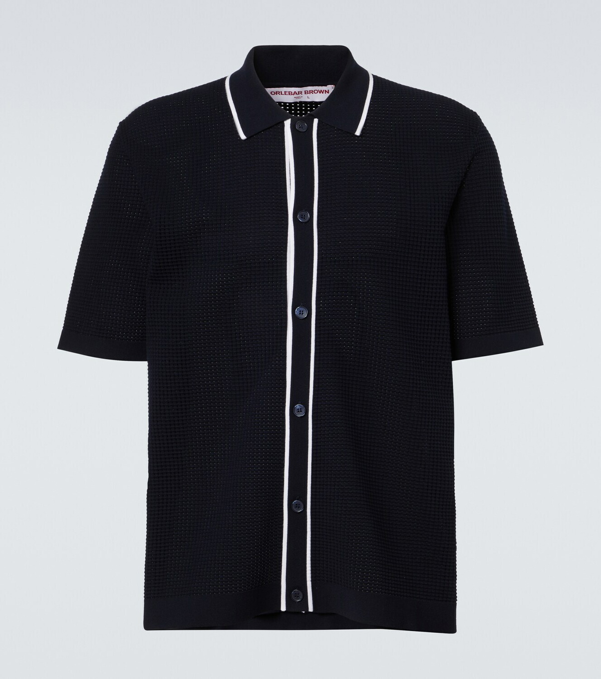 Orlebar Brown Roddy waffle-knit bowling shirt