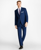 Brooks Brothers Men's Regent Fit Saxxon Wool Three-Button Plaid 1818 Suit | Blue