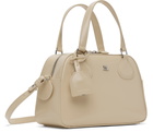Courrèges Beige AC Stud Leather Bowling Bag