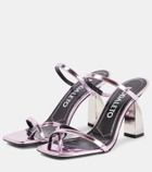 Nodaleto Angel A metallic leather mules