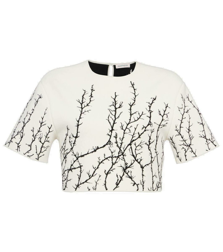 Photo: Alexander McQueen Printed jacquard crop top