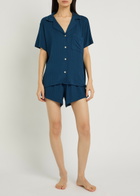 Eberjey Gisele Ribbed Jersey Pyjama set Navy