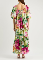 Farm Rio Painted Flowers Printed Cotton-blend Maxi Dress Multicoloured