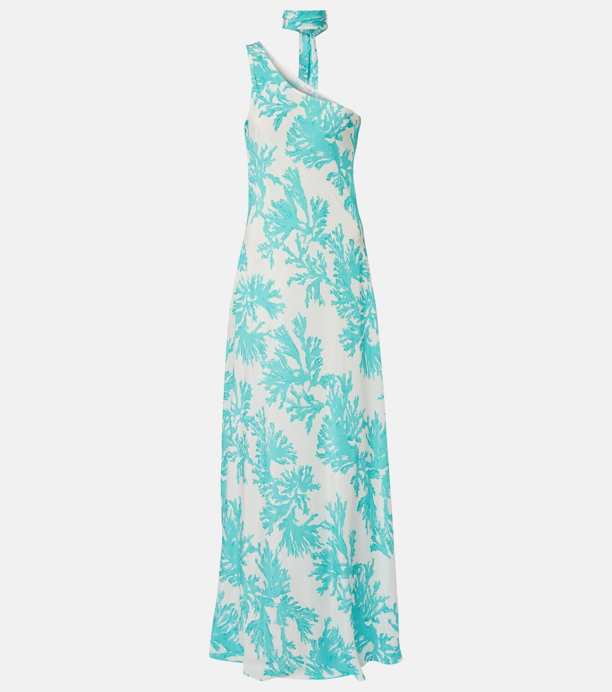 Alexandra Miro Odetta scarf-detail one-shoulder gown
