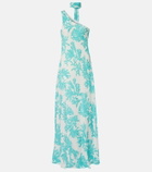 Alexandra Miro Odetta scarf-detail one-shoulder gown