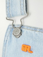 ERL - Levi's Wide-Leg Logo-Embroidered Distressed Denim Overalls - Blue