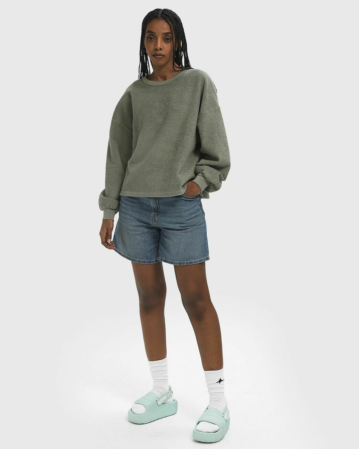 American Vintage BOBYPARK Green Womens Sweatshirt
