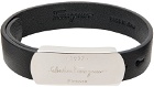 Salvatore Ferragamo Black Leather 1927 Bracelet