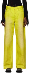 Acne Studios Yellow Loose-Fit Jeans