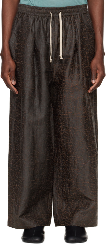 Photo: Jan-Jan Van Essche Brown O-Project Doro Dyed Silk Wide Trousers