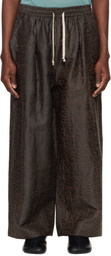 Jan-Jan Van Essche Brown O-Project Doro Dyed Silk Wide Trousers