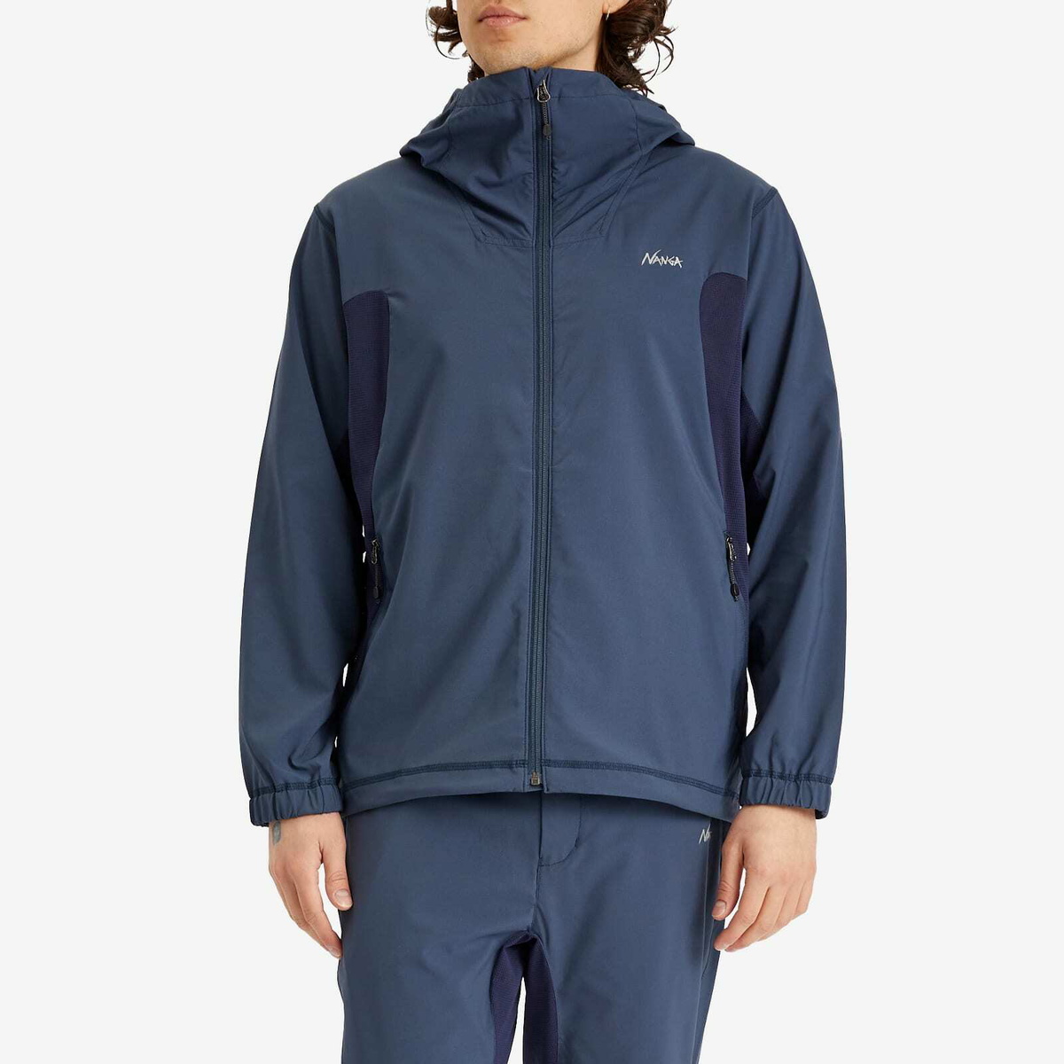 NANGA Men's Hybrid Flex Zip Jacket in Navy Nanga