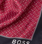 Hugo Boss - Printed Silk-Twill Pocket Square - Red