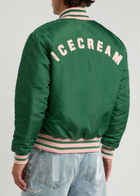 Ice Cream Logo Satin-shell Varsity Jacket Green