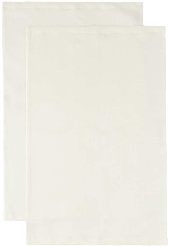 Photo: Tekla Two-Pack Off-White Woven Linen Kitchen Towel
