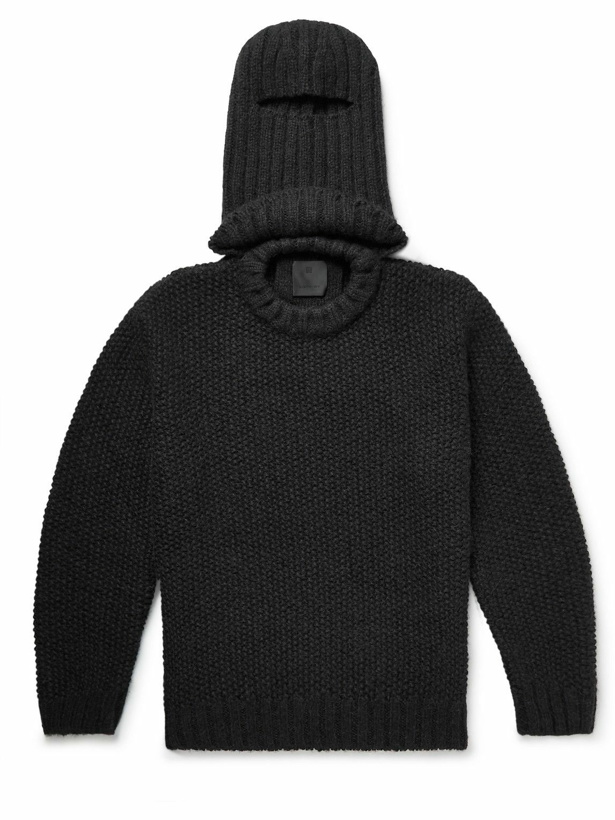 Photo: Givenchy - Knitted Hooded Rollneck Sweater - Black