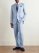 Ralph Lauren Purple label - Gregory Straight-Leg Silk and Linen-Blend Suit Trousers - Blue