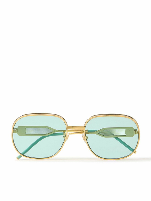 Photo: Casablanca - Round-Frame Gold-Tone and Acetate Sunglasses