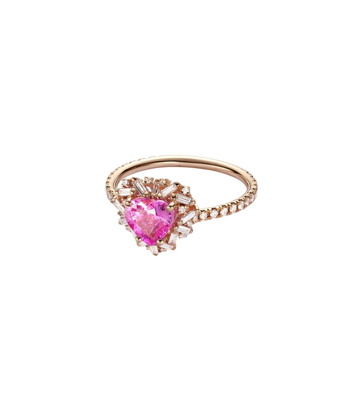 Photo: Suzanne Kalan 18kt rose gold ring with sapphire and diamonds