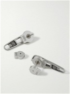 Balenciaga - Zip-Up XS Silver-Tone Earrings