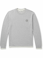 Maison Kitsuné - Slim-Fit Logo-Appliquéd Cotton Sweater - Gray
