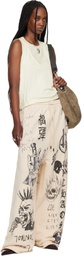 LU'U DAN Off-White Raw-Cut Bontan Sweatpants