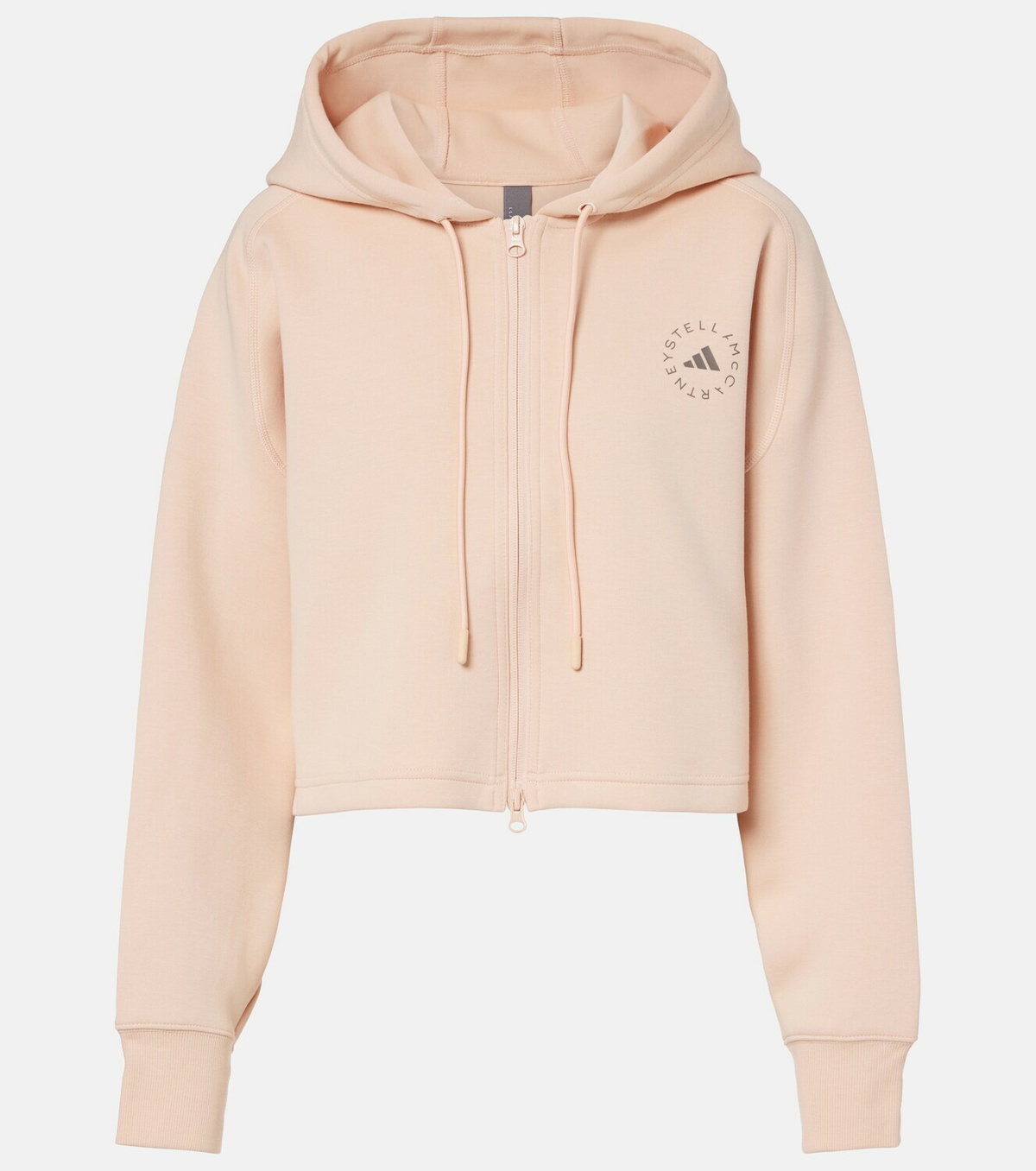 Adidas by Stella McCartney Cropped cotton-blend hoodie